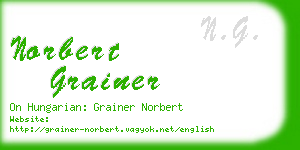 norbert grainer business card